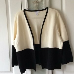 Cream and black cardigan/blazer